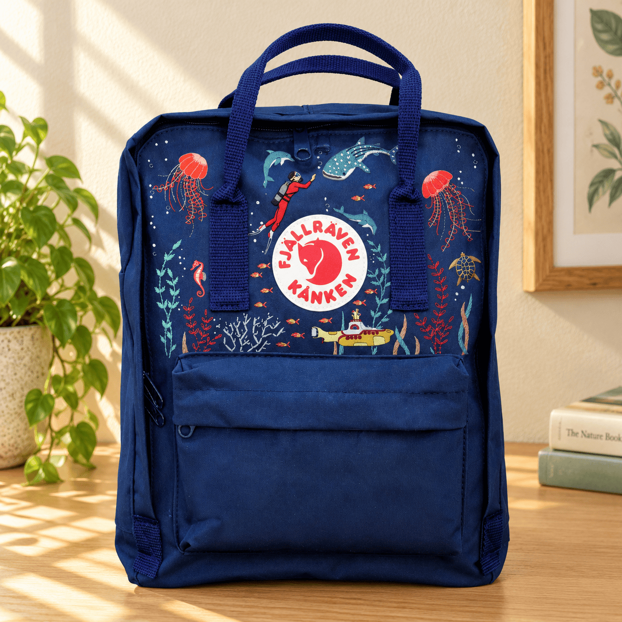 Ocean Diver Kanken Backpack, Underwater Adventure Embroidered Rucksack