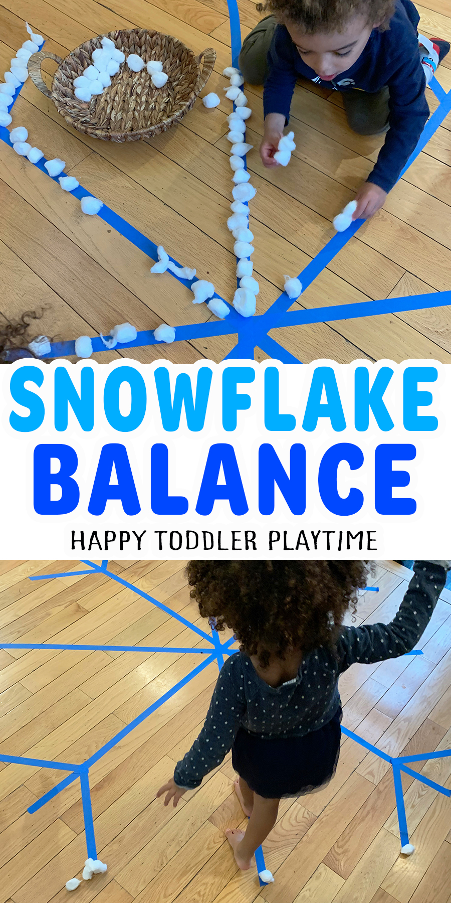 Snowflake Balance Activity - HAPPY TODDLER PLAYTIME