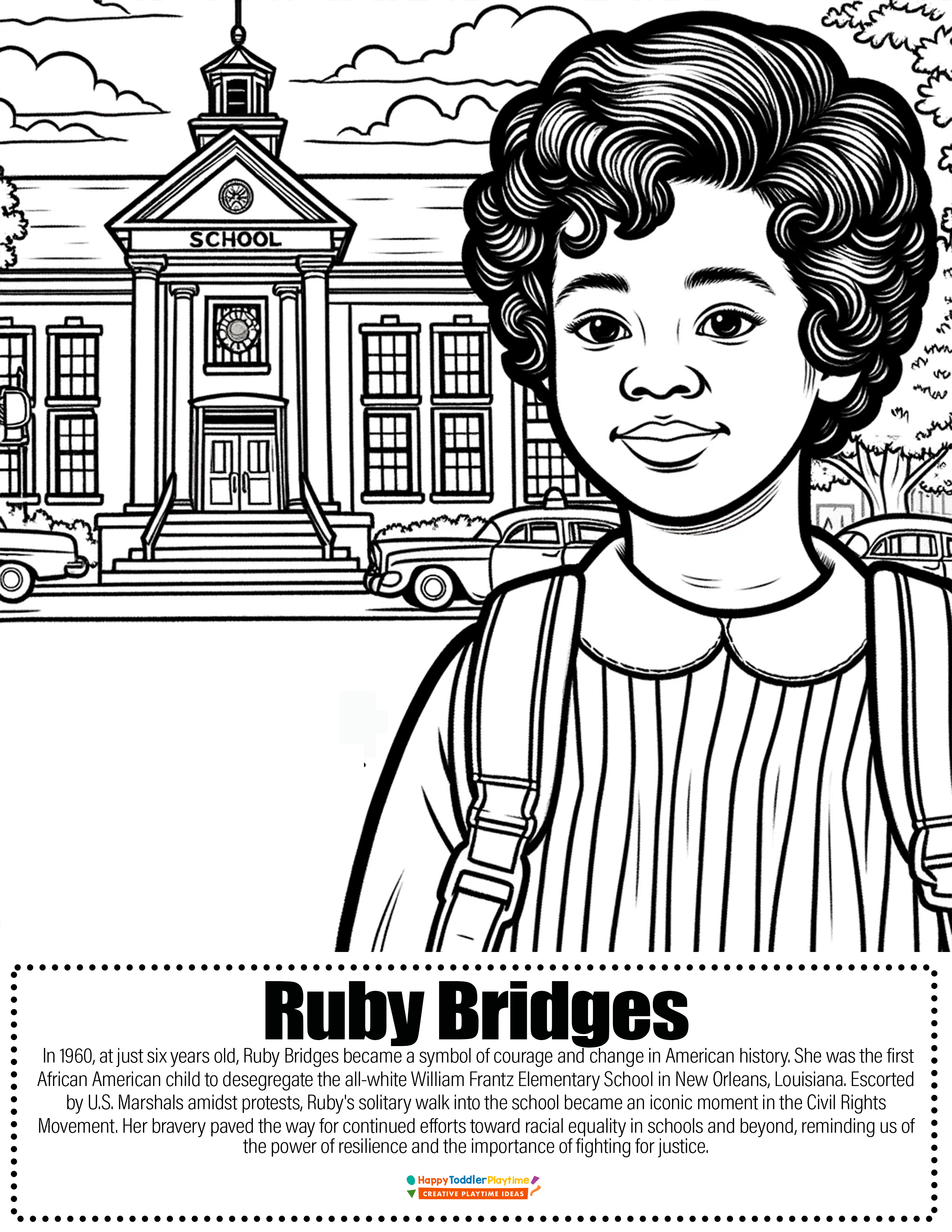 Black History Coloring Book Pages Ruby Bridges Coloring Pages 
