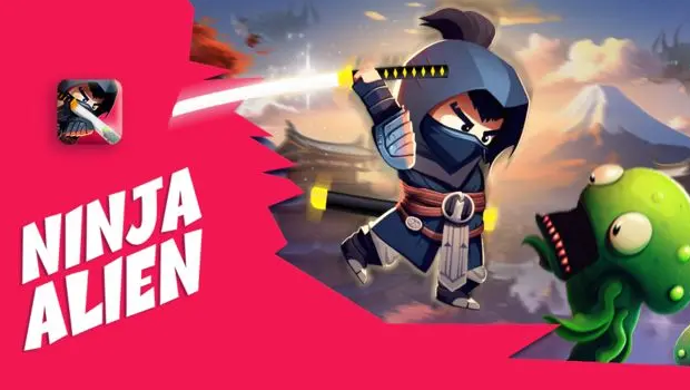 Ninja Alien: Survival Arena Featured Image showing the game’s ninja characters striking with a katana.
