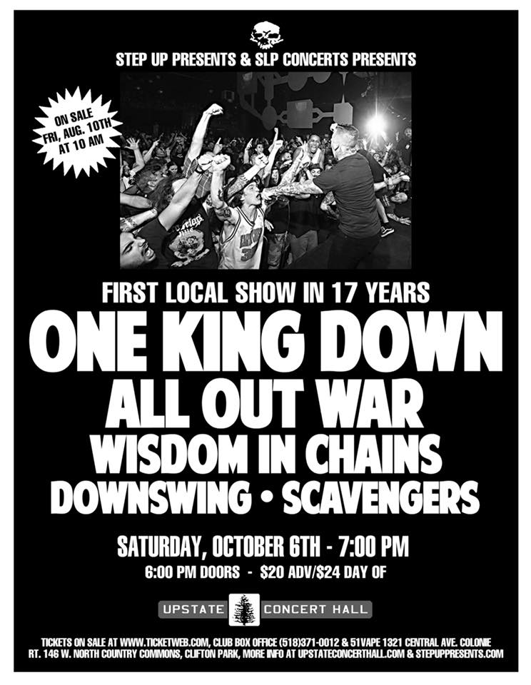 One King Down All Out War Wisdom In Chains Albany Ny 8 10