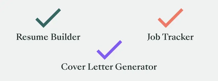 An overview of career preparation tools including a resume builder, job tracker, and cover letter generator, which help candidates prepare for success and identify the best questions to ask in an interview.