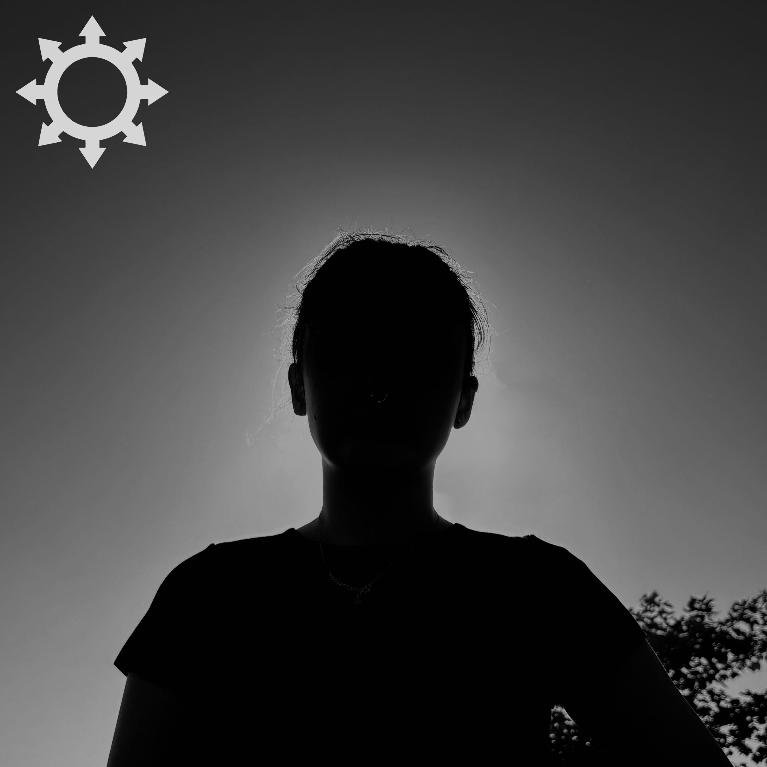 Black and White Photo of Woman in Silhouette