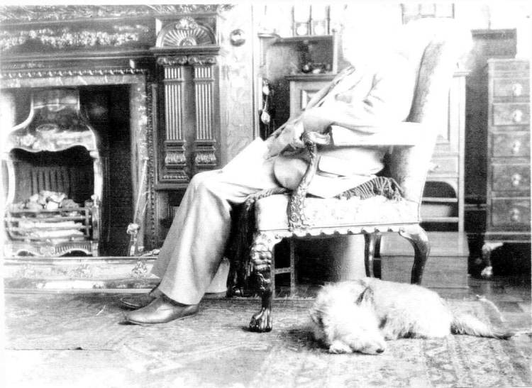 robert whitehead in front of the fire
