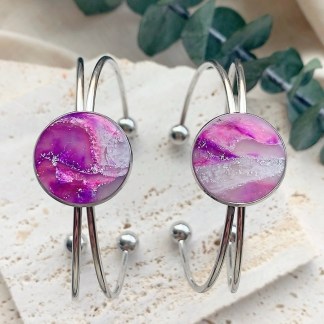 Purple Silver bangle