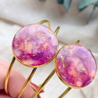 Purple Gold bangle large