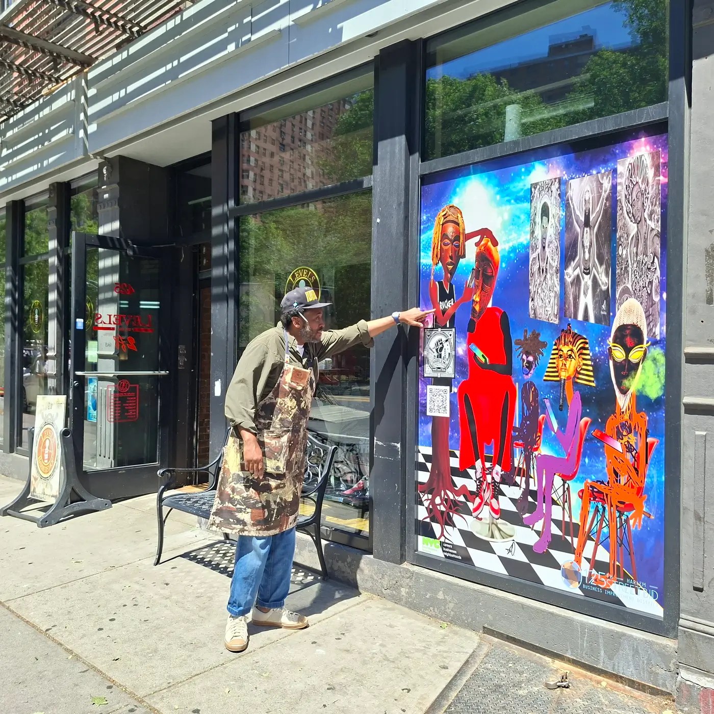 Harlem Barbershop window splash 11