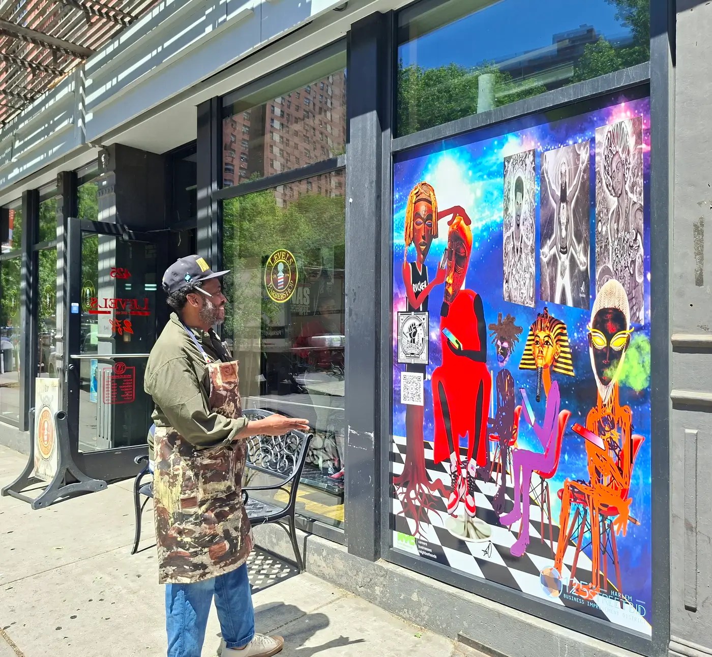 Harlem Barbershop window splash 12