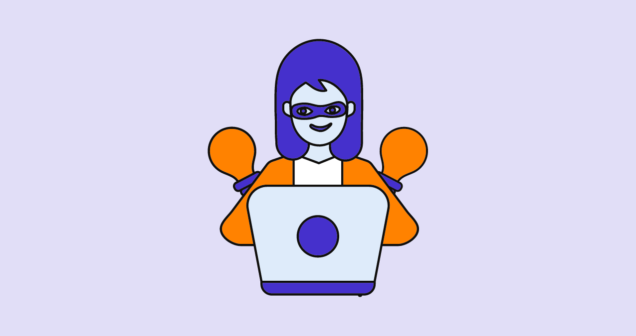 female cybercriminial cartoon