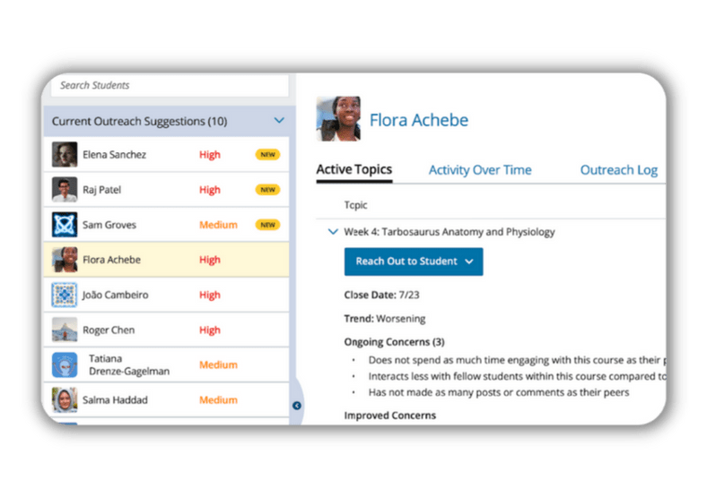 student engagement insights feature