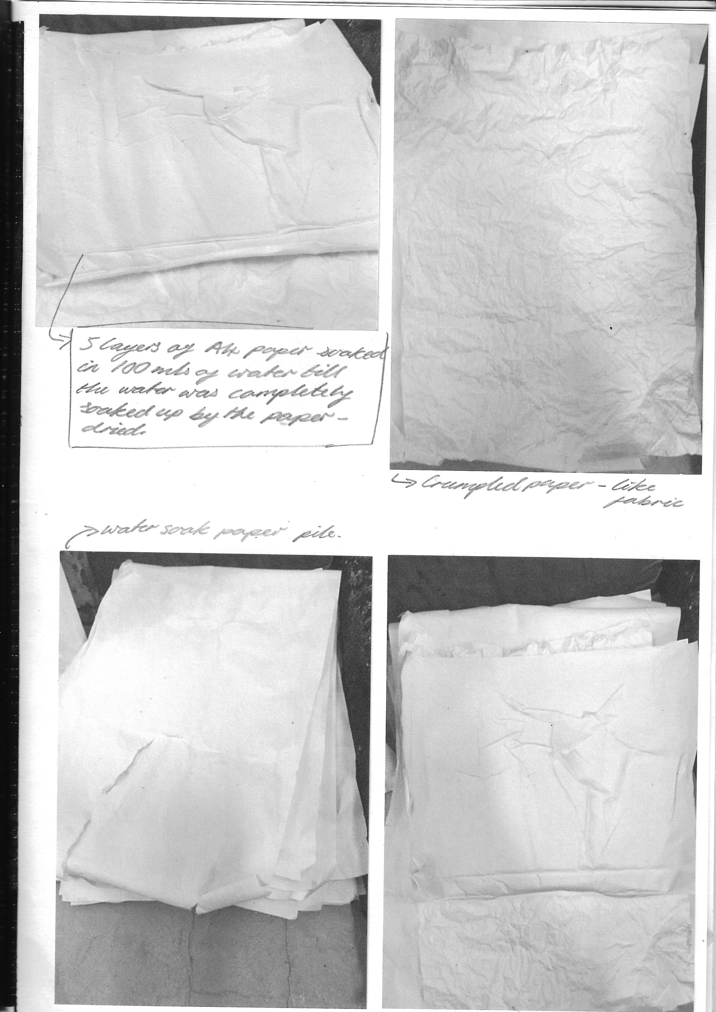 Soaked paper experiment.