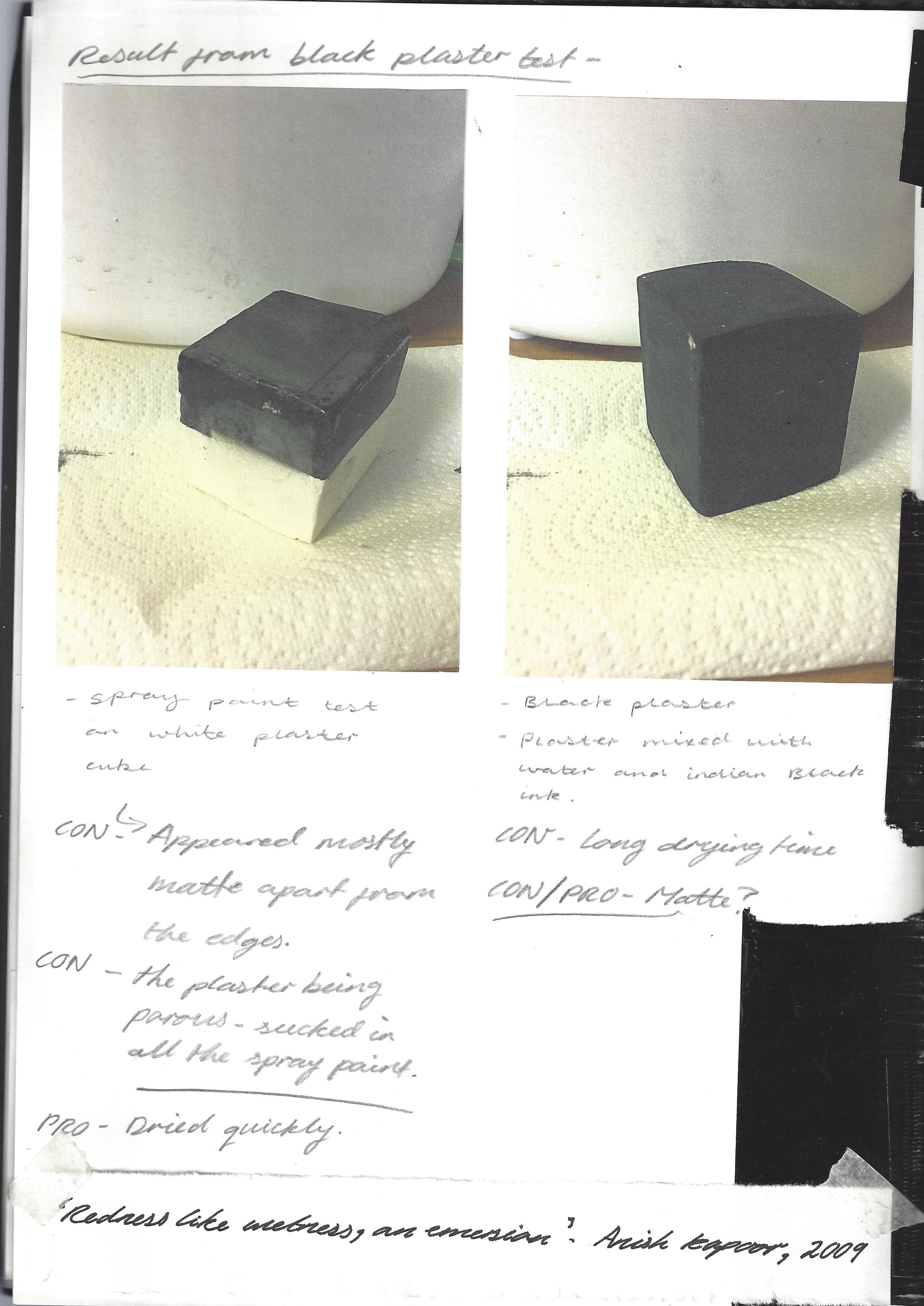 Creating a black plaster material.