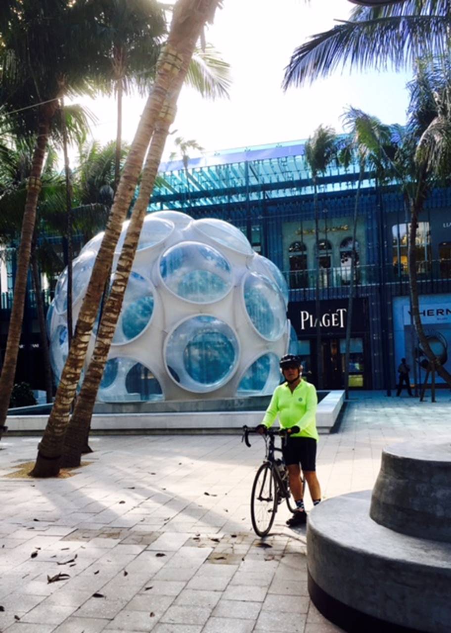 Alfred Feingold and the Geodesic Dome designed by Buckminster Fuller.