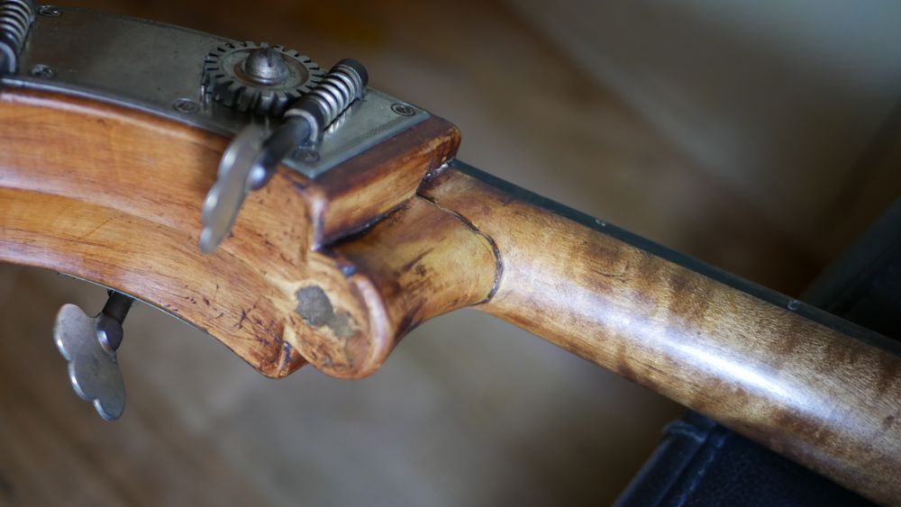 mending a double bass