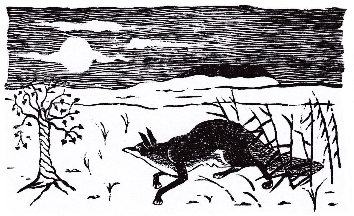 Fox woodblock