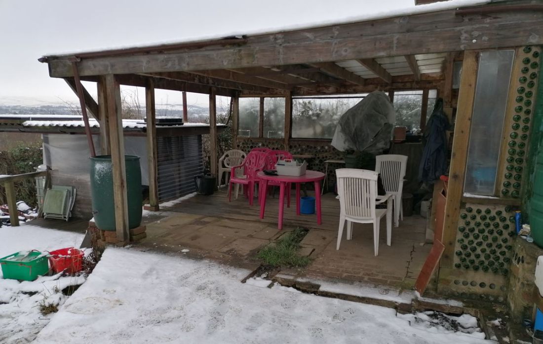 Lean-to covered in snow Lean-to covered in snow