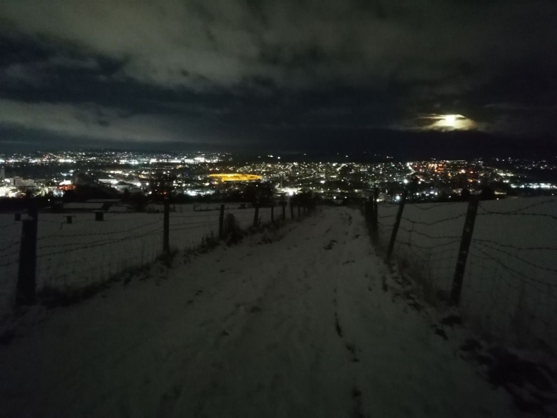 Allotments at night from the top of the track. Allotments at night from the top of the track.