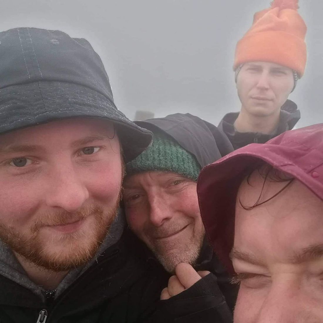 At the top