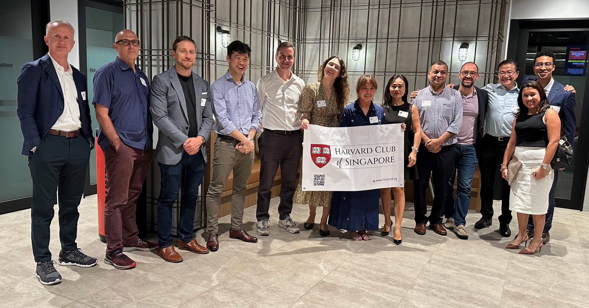 Members of HCS holding the banner