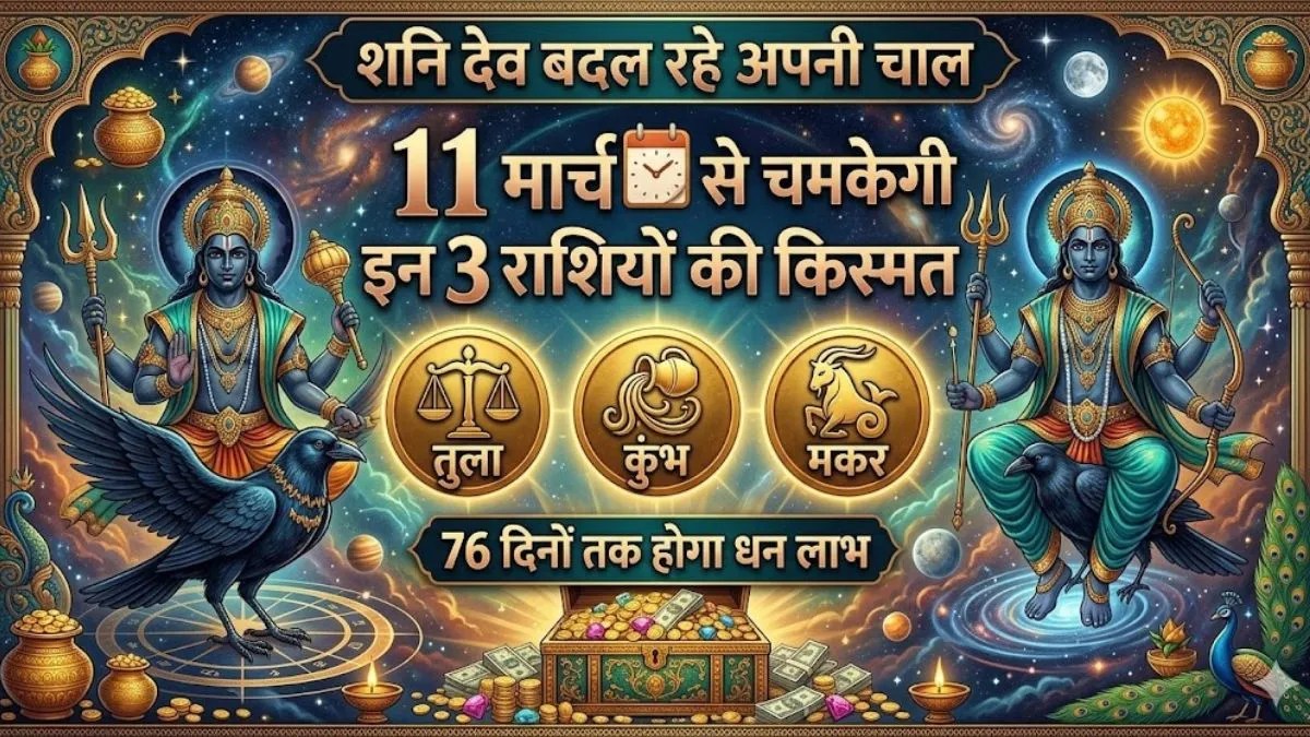 शनि देव बदल रहे अपनी चाल: 11 मार्च से चमकेगी इन 3 राशियों की किस्मत, 76 दिनों तक होगा धन लाभ
