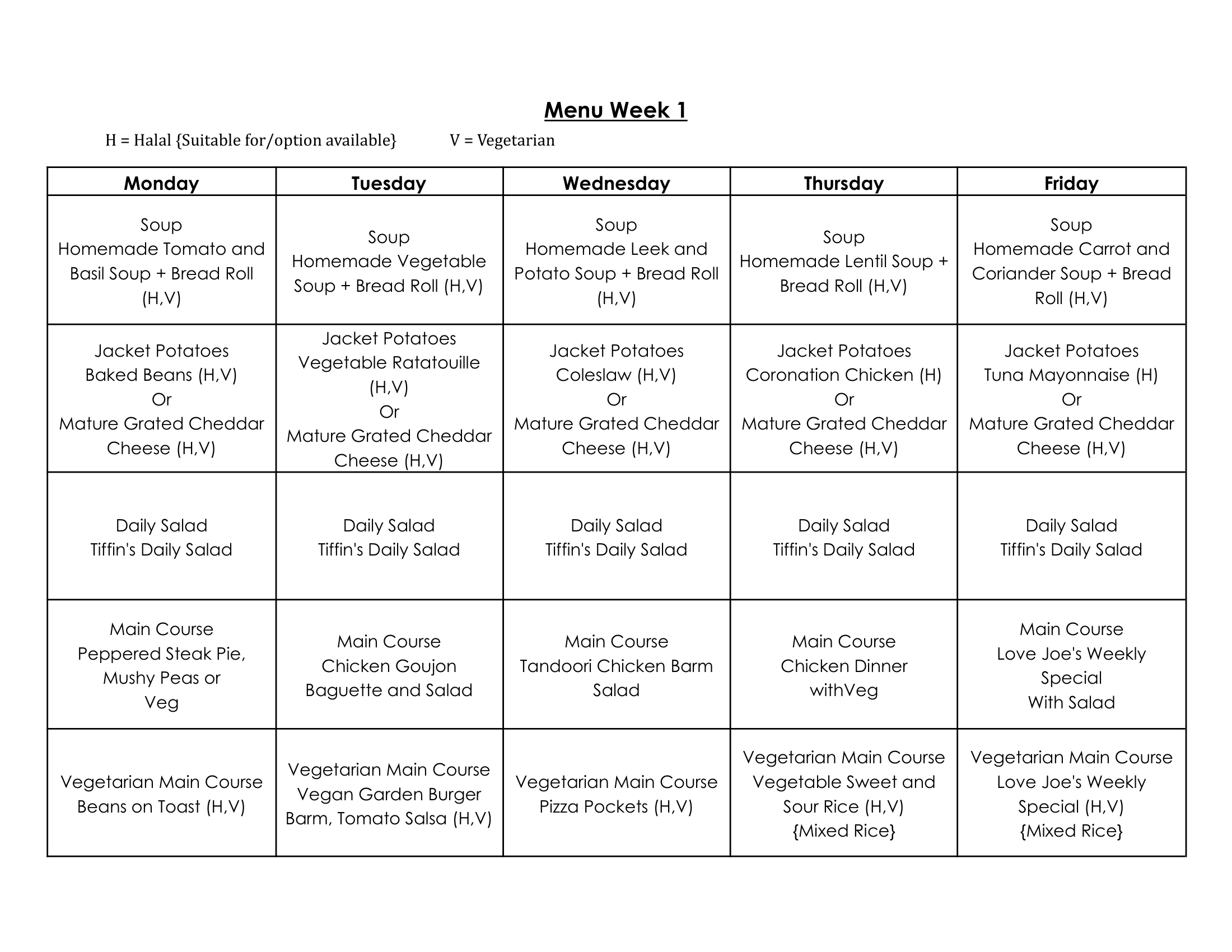 HHS Menu Week 1 1