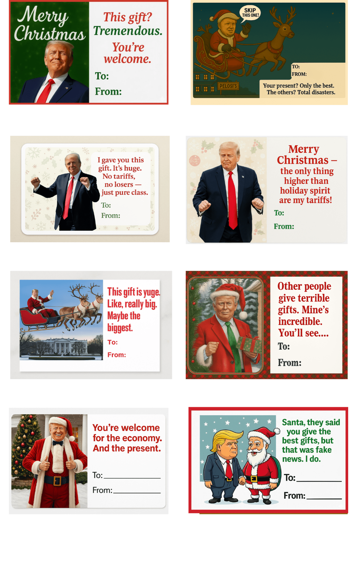 President Trump X-mas Gift Sticker Tags