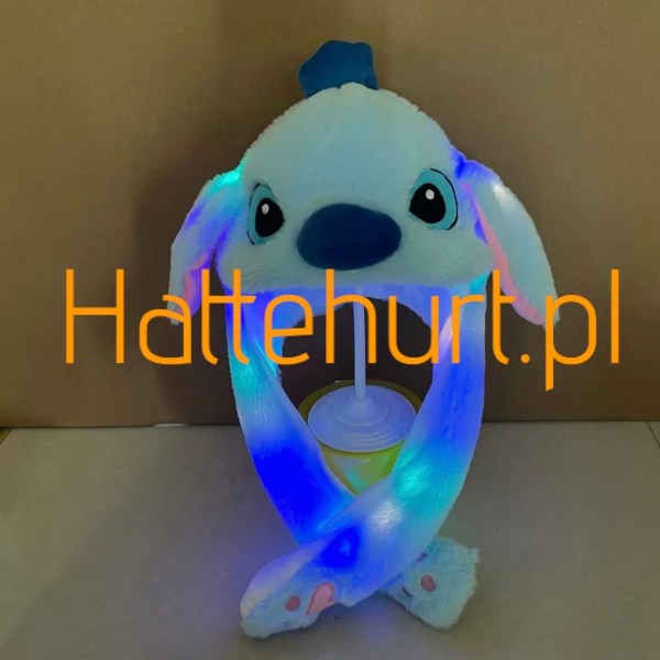 CZAPKA STITCH Z RUCHOMYMI USZAMI PLUSZOWA 10 SZT