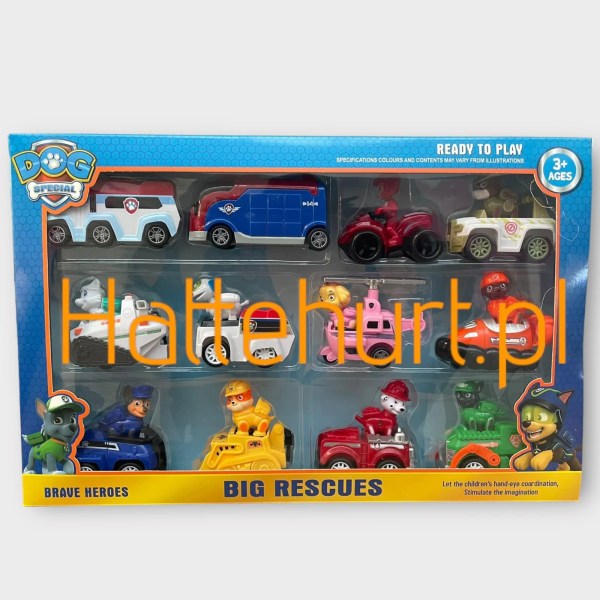 ZESTAW 12 PCS SAMOCHOD  PAW PATROL 12 SZT