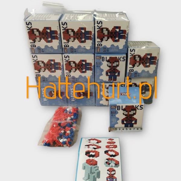 ZABAWKI KLOCKI MINI SPIDERMAN  12 SZT