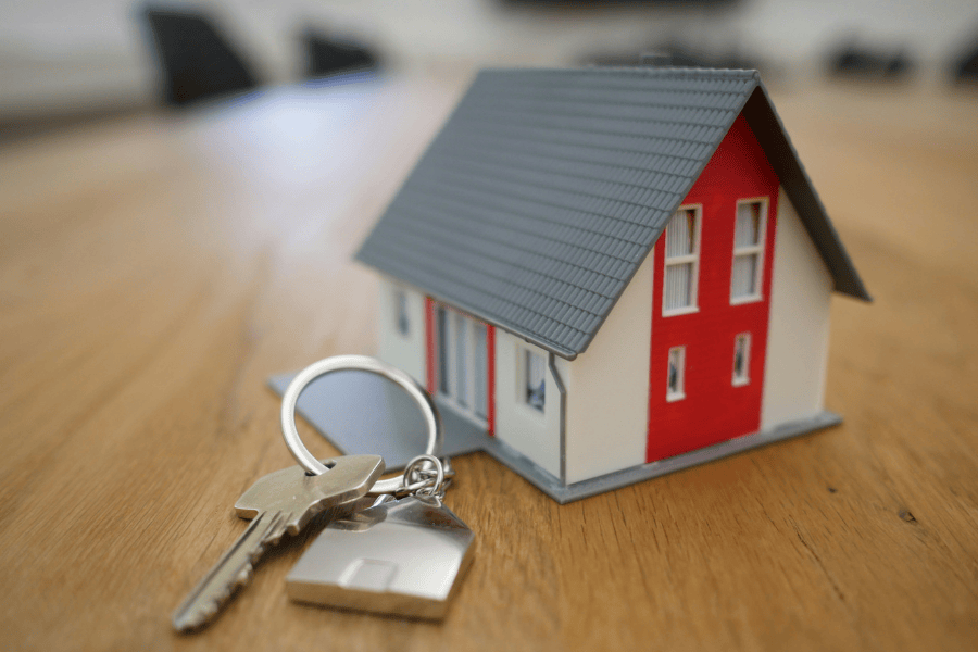Model house with keys