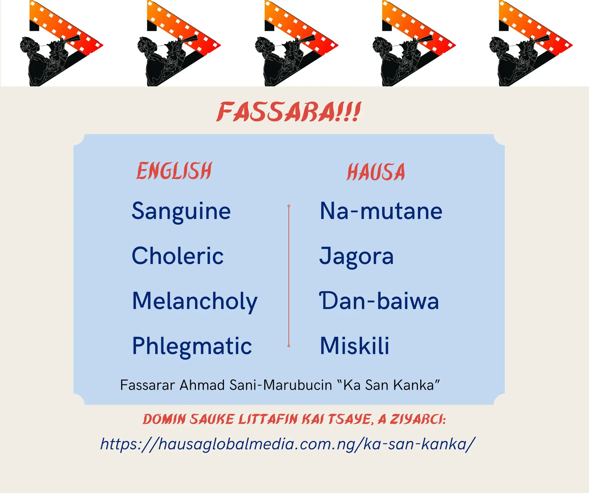 FOUR TEMPERAMENTS IN HAUSA