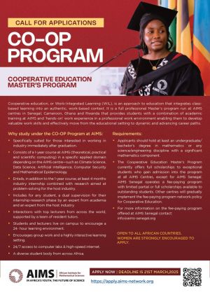Apply Fully Scholarship in Cooperative Education Master's program