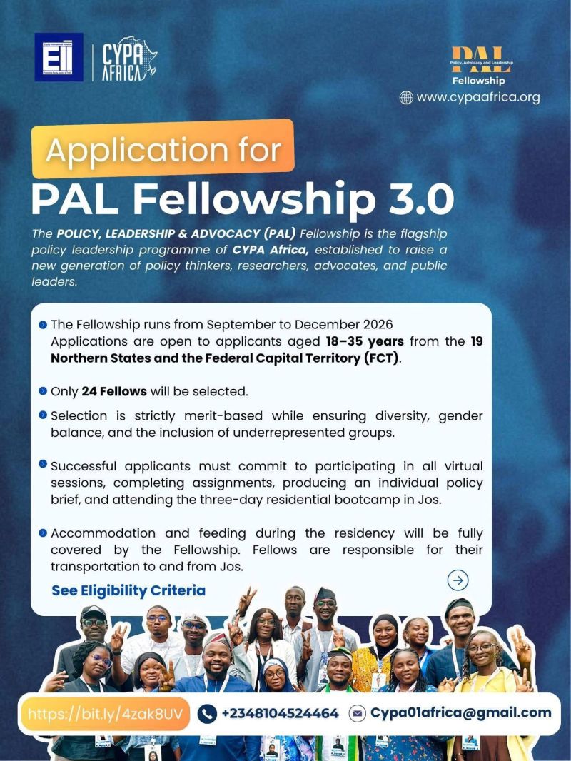 Policy Advocacy And Leadership (PAL) Fellowship Cohort 3 for Northern Nigeria 