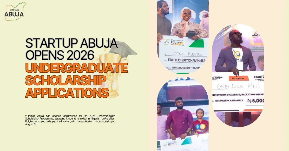 Call For Applications: Startup Abuja Nationwide Scholarship Program 2026 (Fully Funded) + Monthly Stipend