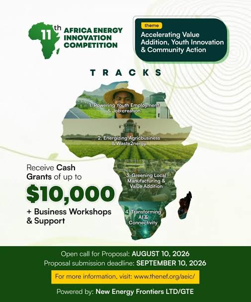 Africa Energy Innovation Competition 2026 ( Up US$10,000 Grants)
