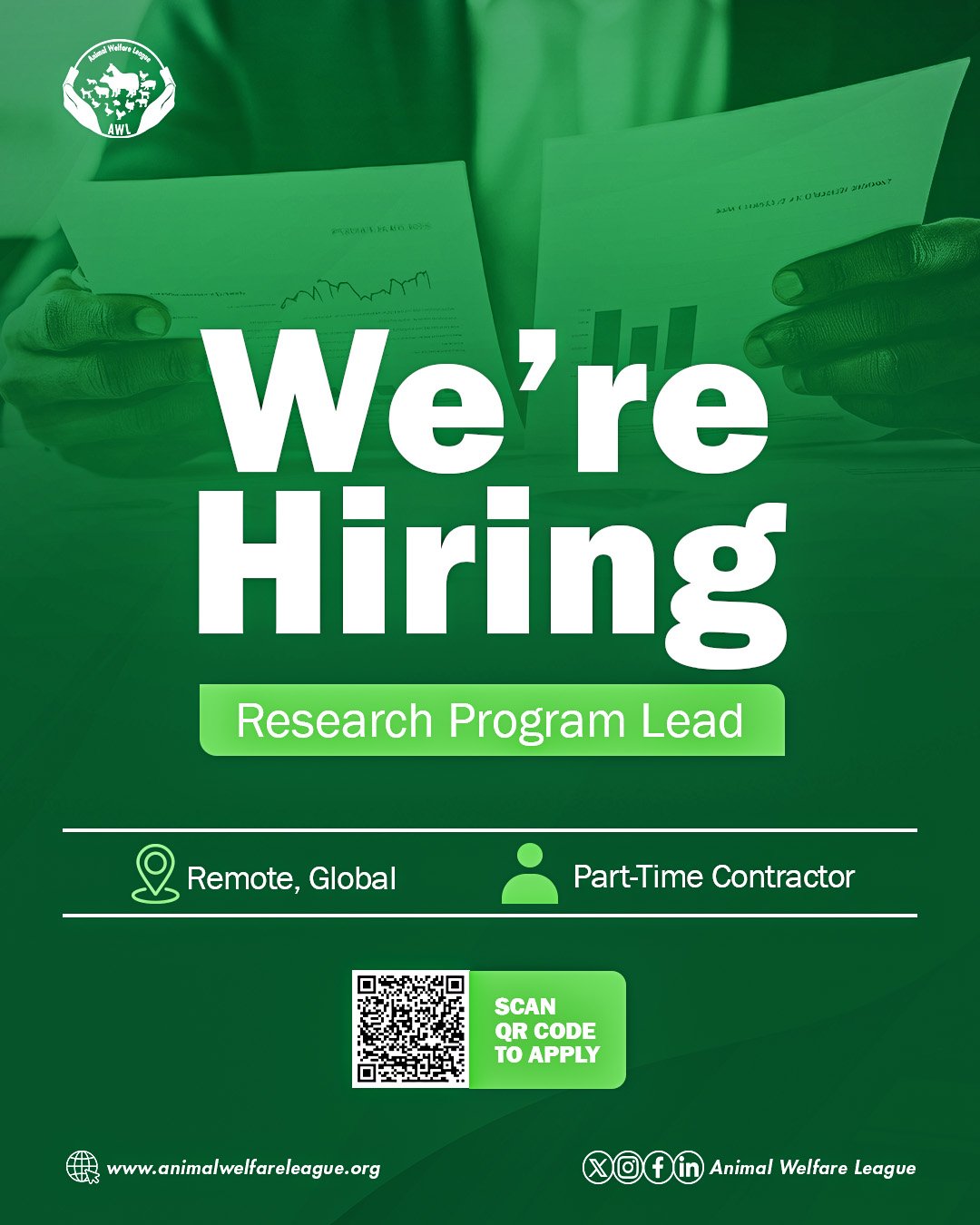 Animal Welfare League is Hiring Research Program Lead (Remote Global)