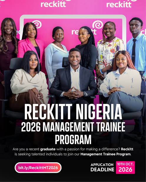 Reckitt Nigeria 2026 Management Trainee Program | Trailblazers 5.0