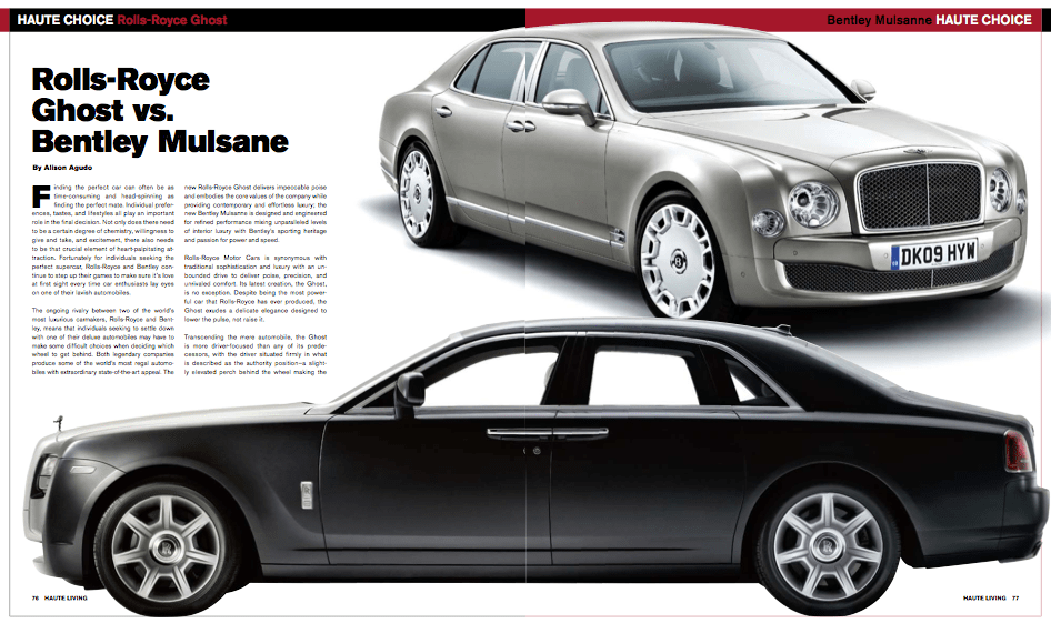 Rolls Royce Ghost Vs Bentley Mulsanne Haute Living