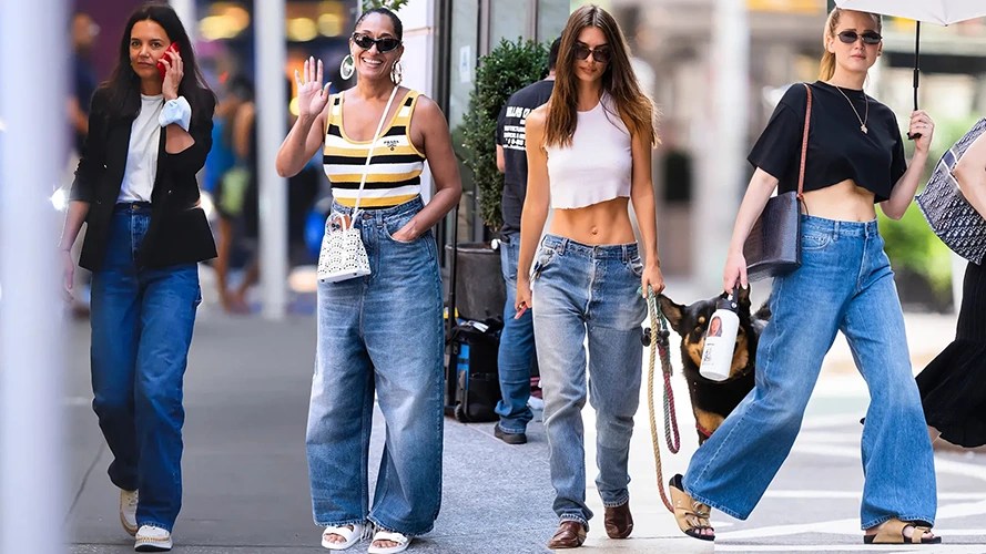 3 ultra-cool ways to style wide leg denim jeans in 2024/2025
