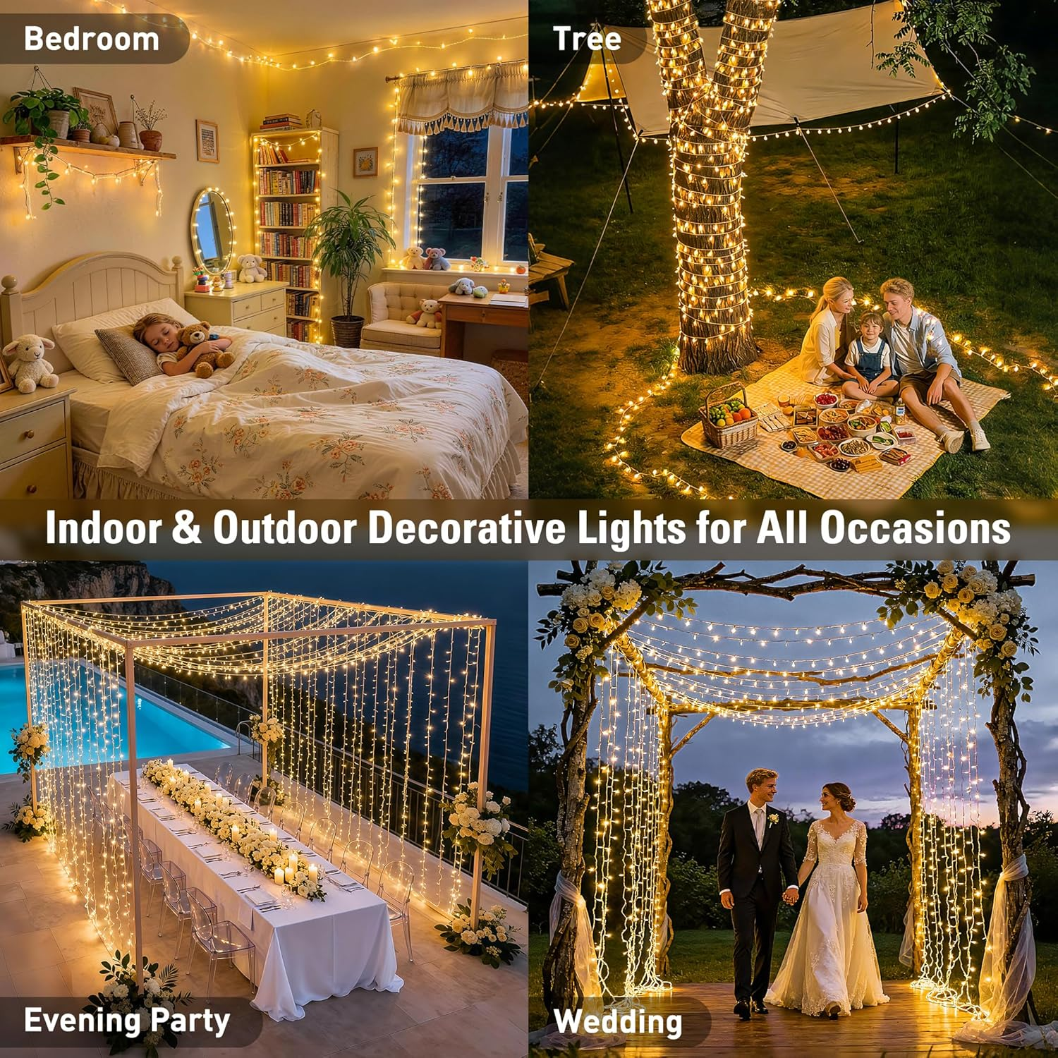 String Lights indoor outdoor for parties weddings
