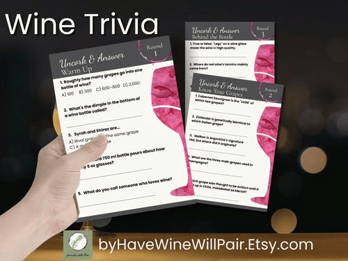 Wine Trivia Game Printable: the icebreaker between courses; how the game works and how long a round takes