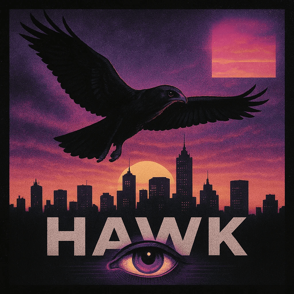 City Skyline Hawk Poster