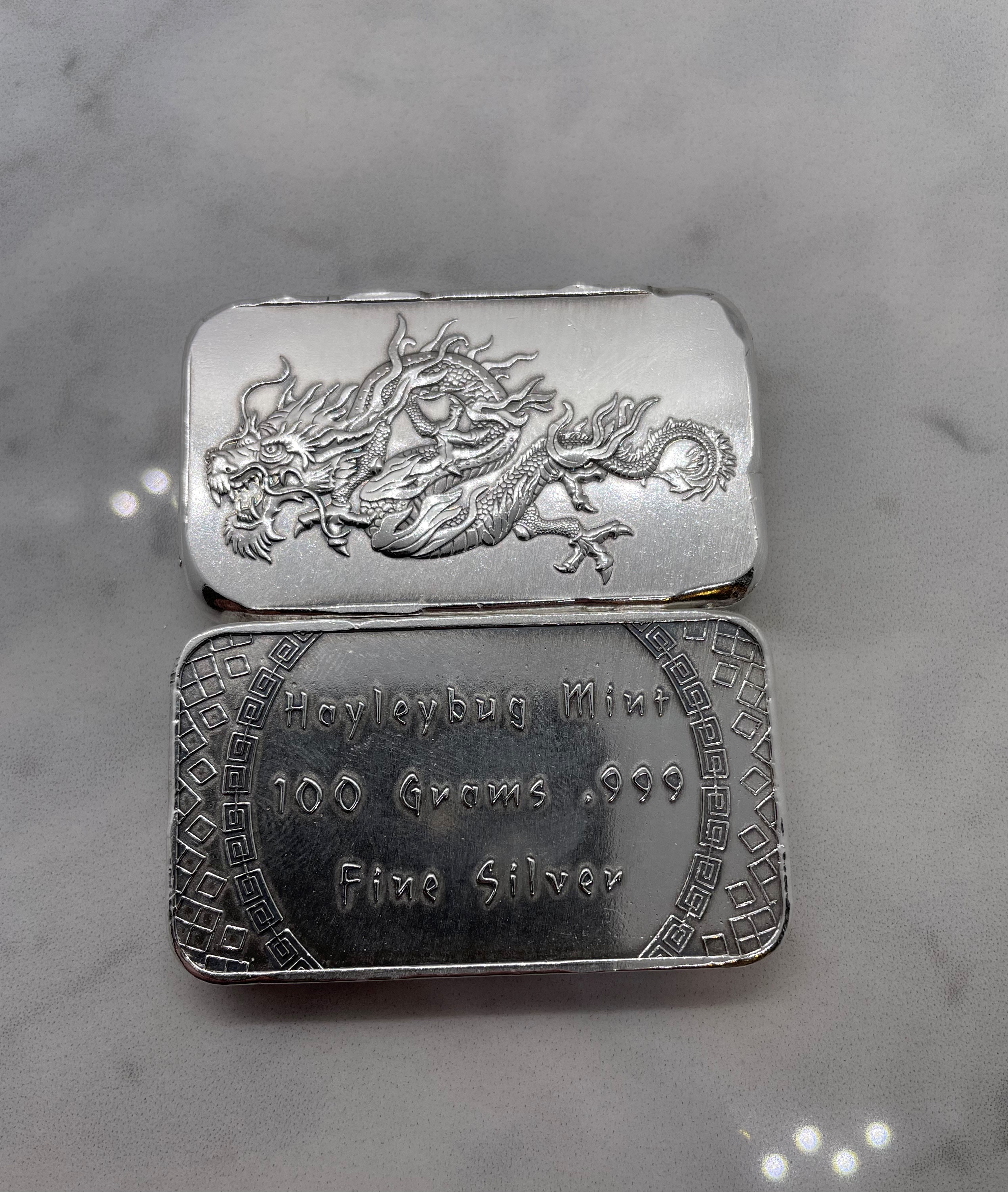 Dragon 100 Grams .999 Fine Silver Bar – Hayleybug Mint