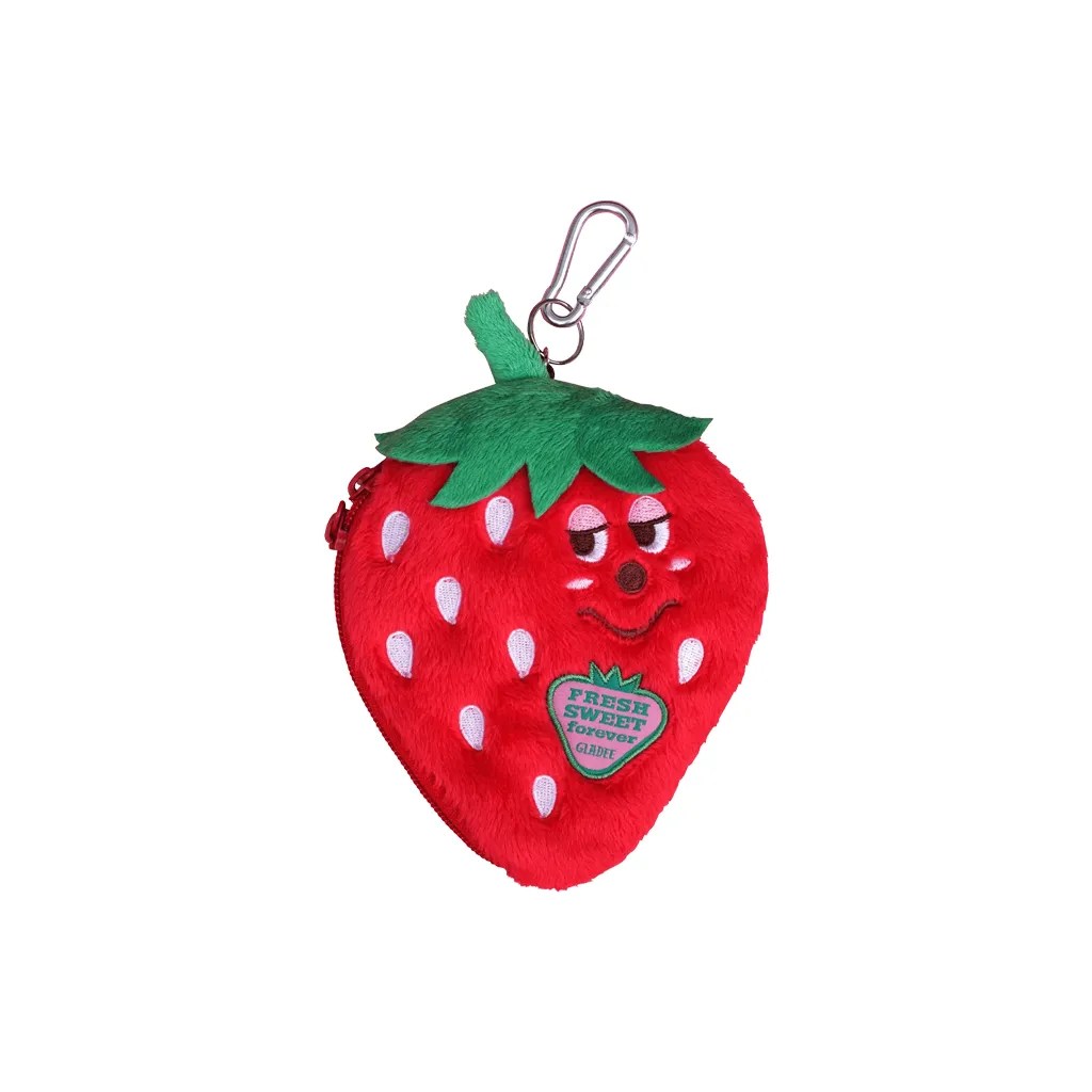 028 Gladee Card Holder Pouch with Zipper Strawberry 01