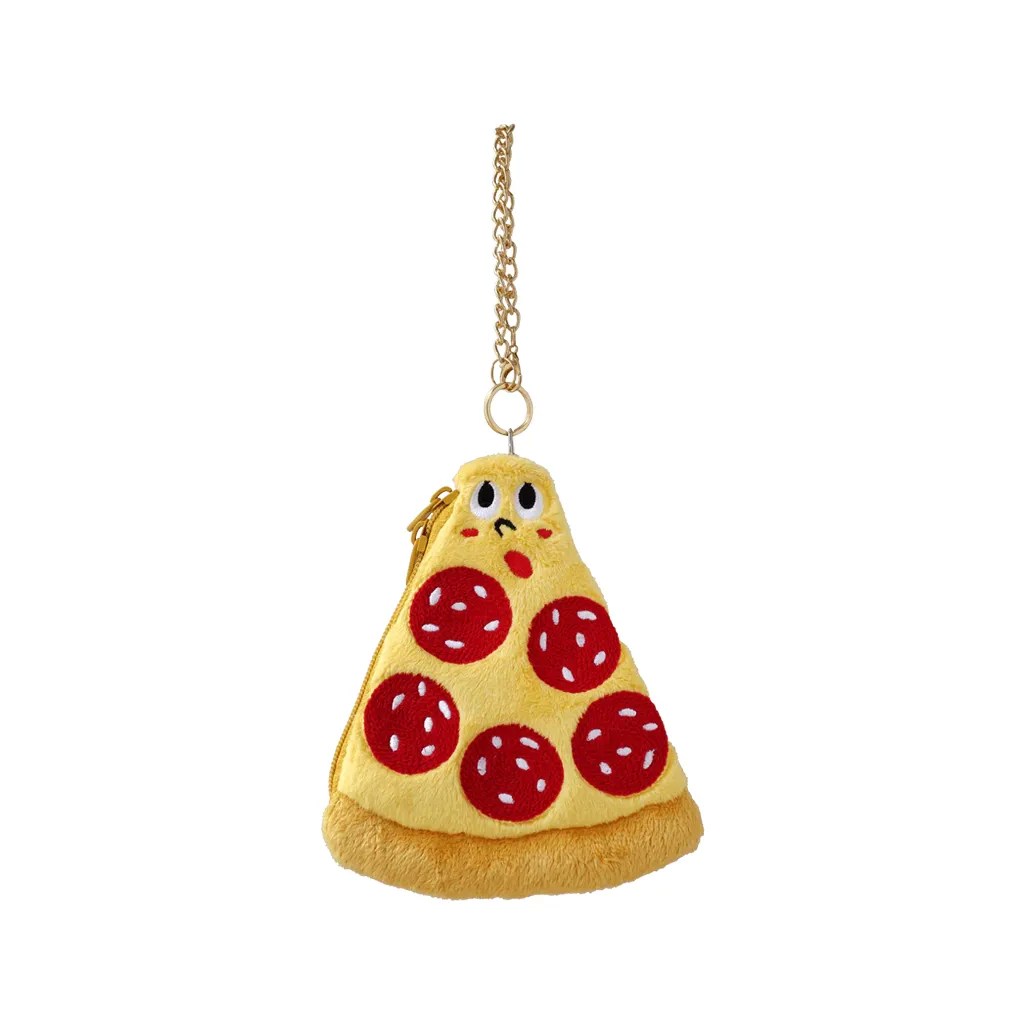 063 Gladee Card Holder Pouch with Zipper New York Style Pizza Pepperoni Slice 01