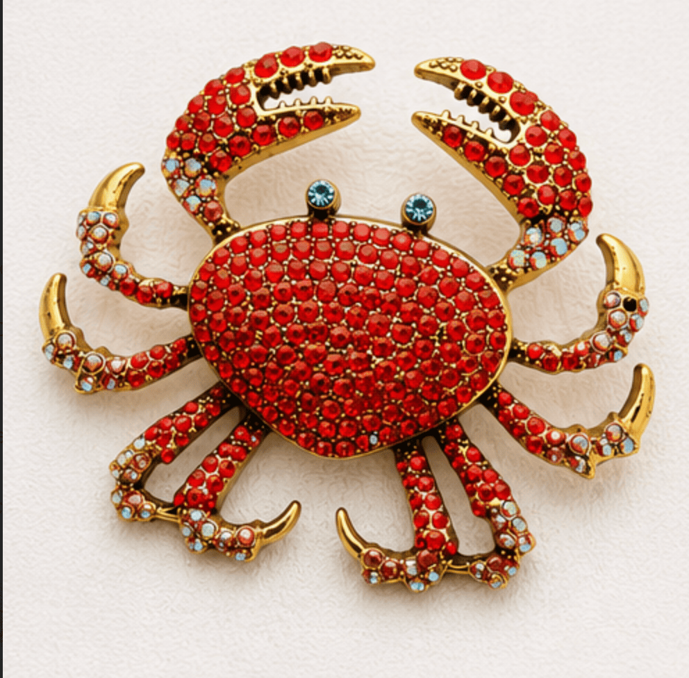 Gulf Coast Glam Crab Brooch