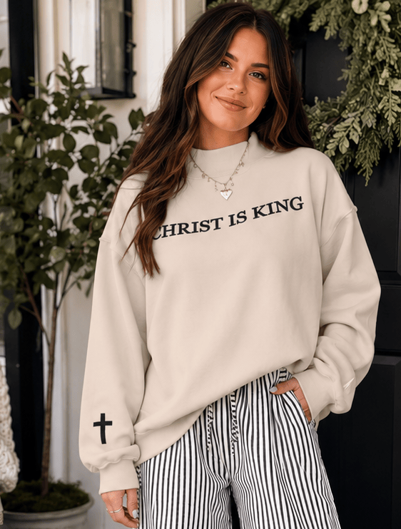 Christ Is King Ruffle-Neck Sweatshirt