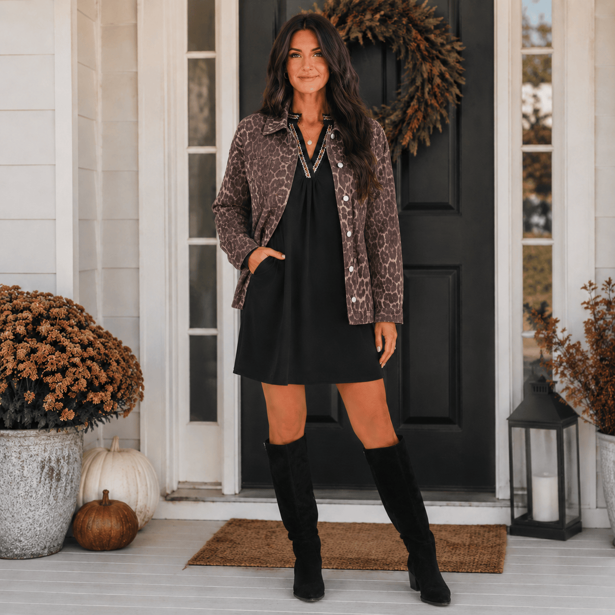 The Lennox Leopard Denim Jacket