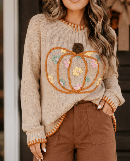The Harvest Bloom Pumpkin Sweater