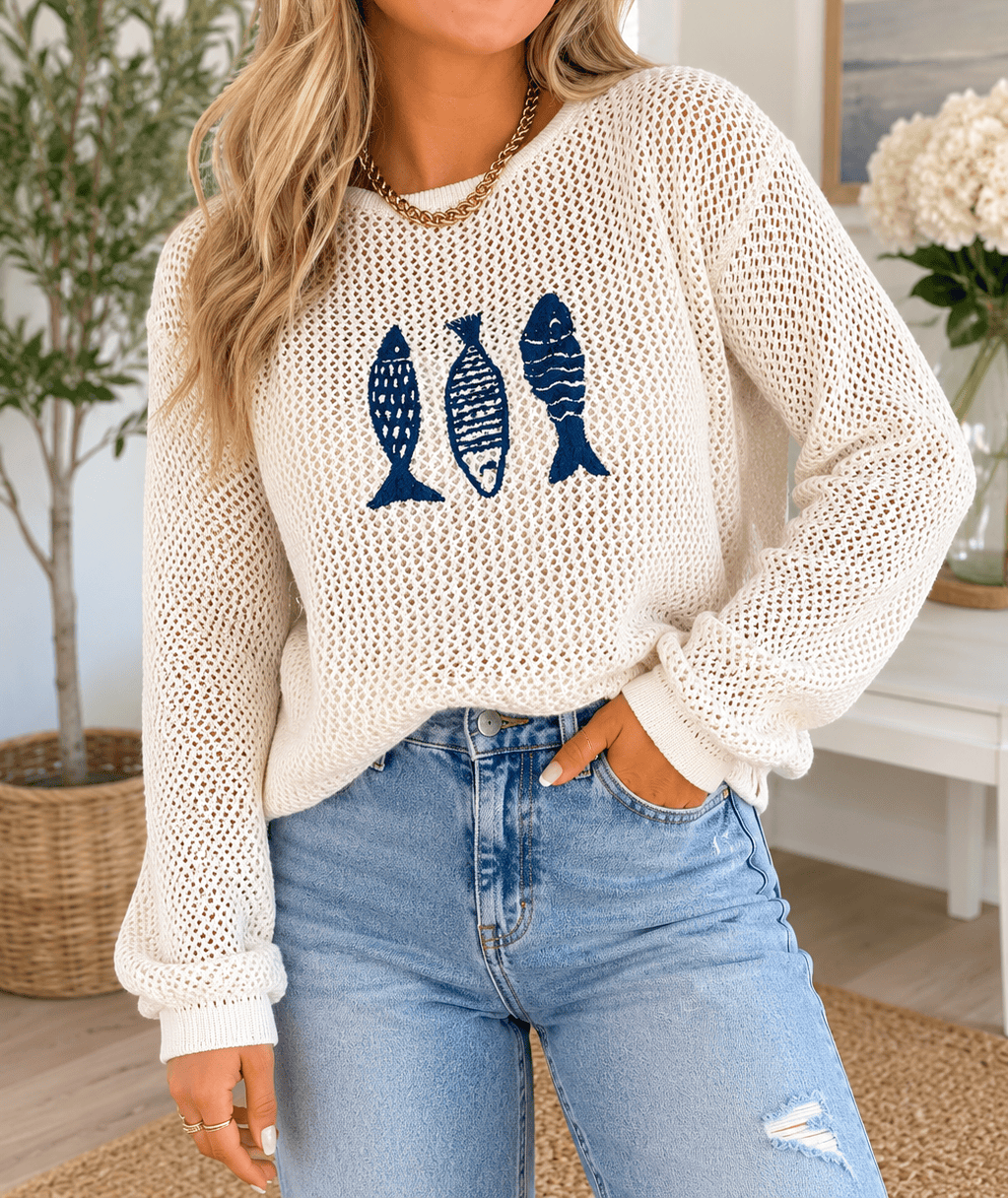 The Marina Knit Fish Sweater